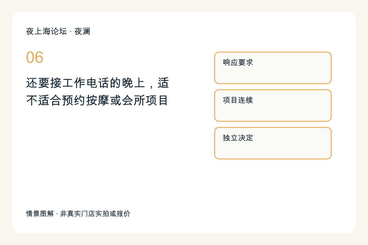 还要接工作电话的晚上，适不适合预约按摩或会所项目主题图解