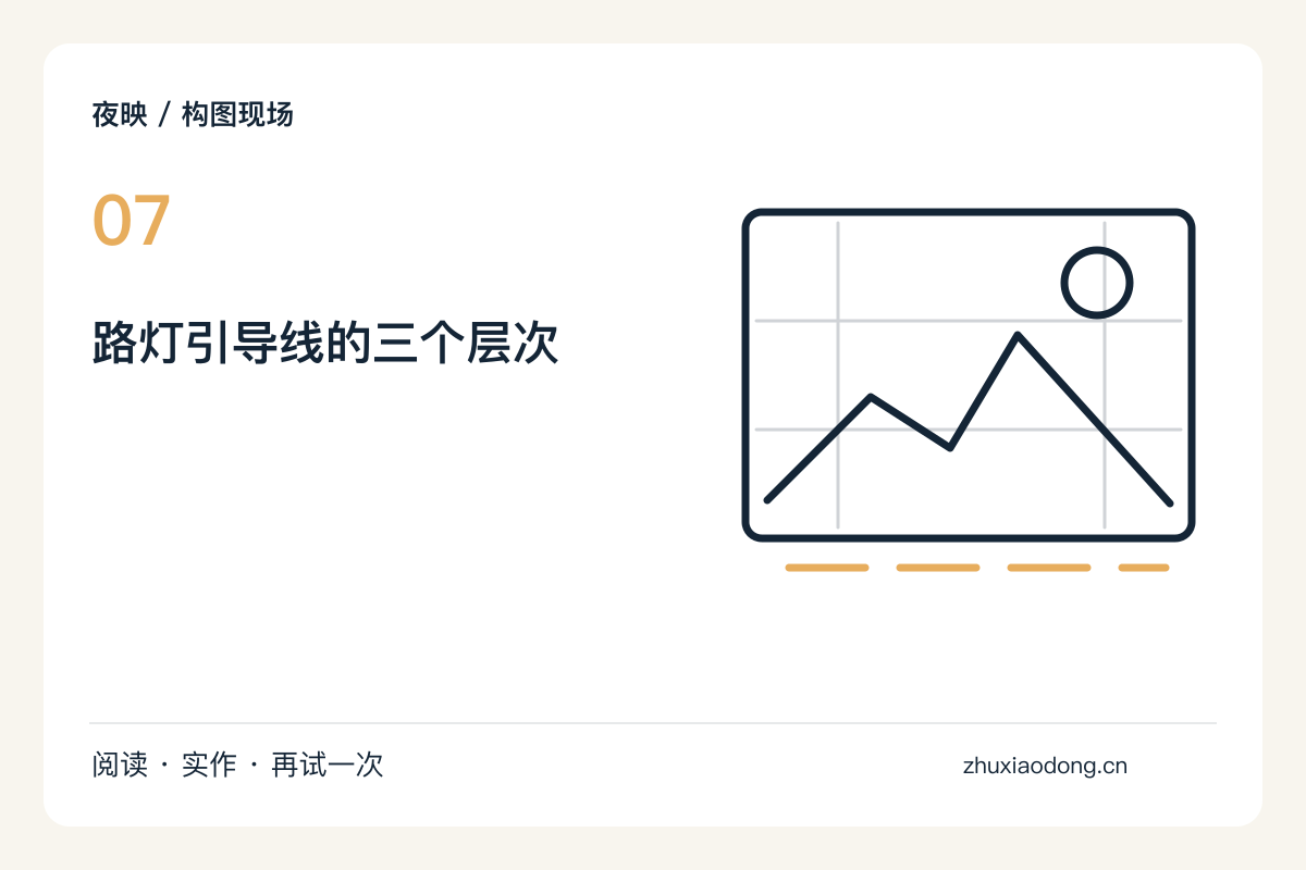 把路灯排成一条斜线:纵深构图的小练习主题图解