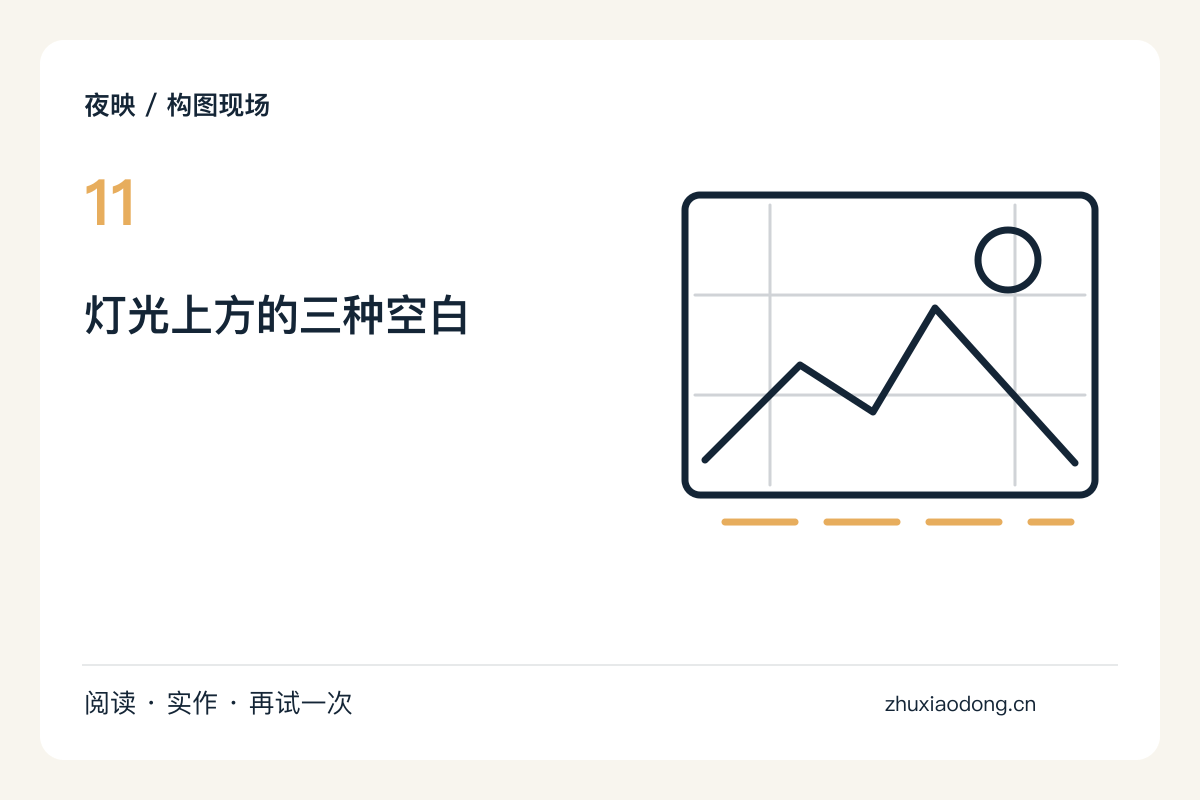 一张夜景留白练习：让灯光只占画面下方主题图解